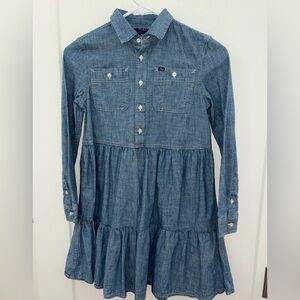 NWOT Polo Ralph Lauren tiered chambray shirt dress girl's sz 10